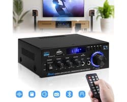 Bluetooth 5.0 Audioversterker Ontvangers - AK45 Hifi Stereo Mini Eindversterker RMS 40W 2.0 Kanaals Home Theater Audio Componenten Luidsprekers Versterker W/MIC USB RCA FM Radio