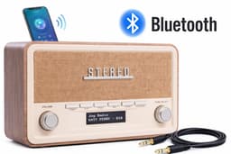 DAB Radio met Bluetooth + Aux Kabel Meegeleverd - Retro DAB+ / FM / AM Radio - Dimbaar - Noodradio - Op Batterijen & Netstroom - Dab Radio's. — thumbnail 1