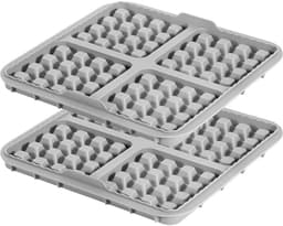 Airfryer-accessoires, wafelvorm, bakplaat, vierkante cakevorm bakplaat, keuken bakken, geschikt voor 4,2-6,2L vierkante airfryer, 3 stuks, kleine zwarte versie — thumbnail 4
