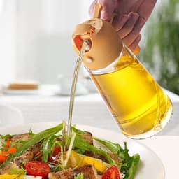 Keuken huishoudelijke spuit-en-giet 2-in-1 oliekan, oliefles, eetbare oliecontainer, grote capaciteit, olijfolieverdeler en oliesprayfles - 16 oz/470 ml, lichtbestendige oliekan, geschikt voor keuken, airfryer, koken, salades en barbecue, stijl 4 — thumbnail 5
