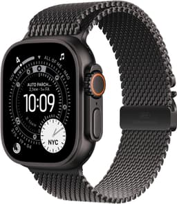 Apple Watch Ultra 3 Cellular 49mm Black Titanium Case with Black Titanium Milanese Loop - Medium — thumbnail 1