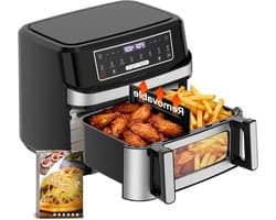 Heteluchtfriteuse - Airfryer Oven - Gezond Frituren - Twee Verwarmingszones - 12 Liter - Gemengde Kleuren