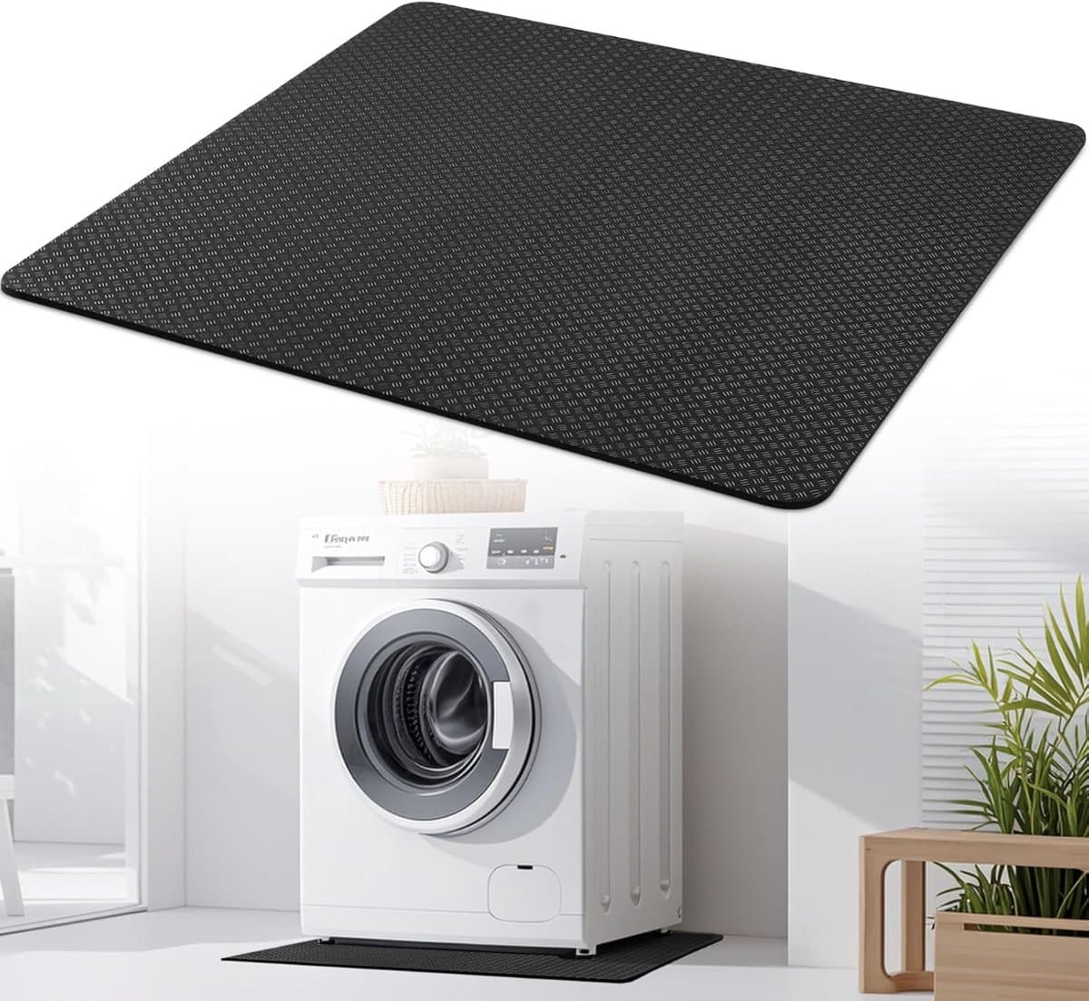 Anti vibratie mat wasmachine 60x60 cm dubbelzijdig antislip waterdichte onderlegmat voor wasmachine en droger — afbeelding 1