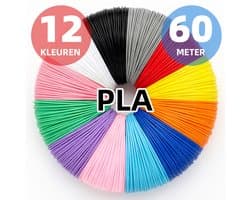 3D pen vullingen - 3D Pen Navulling PLA -PLA Filament 1.75mm - 12x5M 60M Filament - Starterspakket Kinderen - De kleur is zoals afgebeeld op de afbeelding