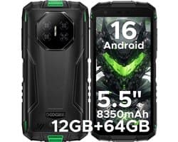 DOOGEE Fire 3 4G - Outdoor Phone - Robuuste Smartphone - 12GB RAM+ 64GB ROM/2TB TF - Android 16 - 8350mAh- 5,5-inch IPS HD+ - 13MP AI-camera - Widevine L1 - Face ID - NFC - IP68 - Groen