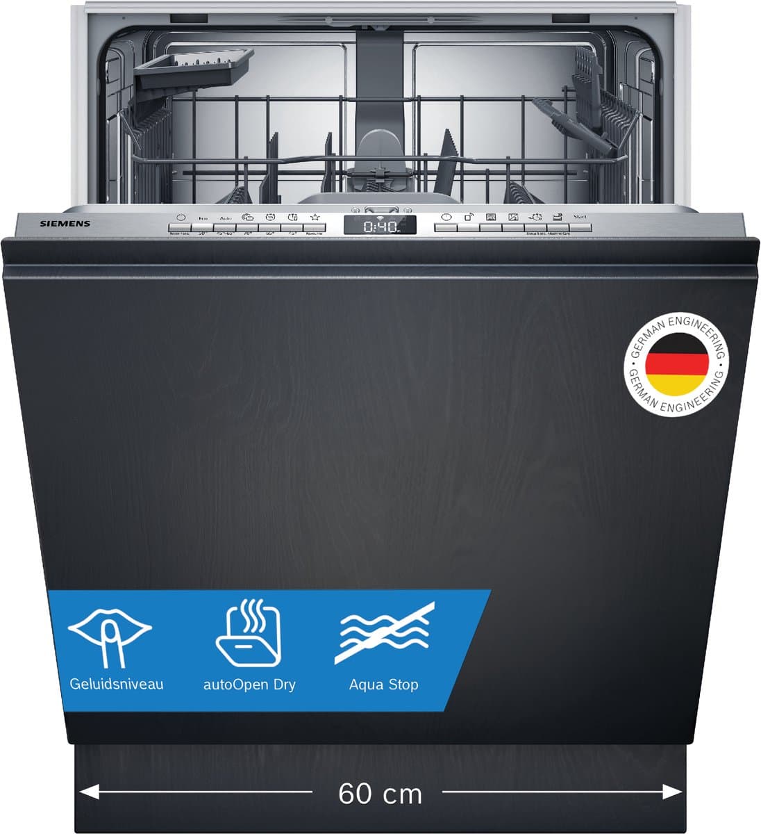 Siemens SN63EX04TE - iQ300 - Inbouwvaatwasser - 60 cm - Energielabel B - Home Connect - varioSpeed Plus je vaat tot wel drie keer zo snel schoon - infoLight — afbeelding 1