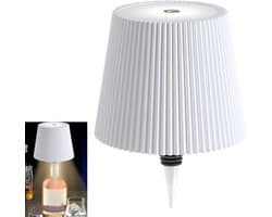 Draadloze wijnfleslamp, decoratieve LED-verlichting, oplaadbaar, aanraakgevoelig, 3 kleurtemperaturen beschikbaar, geschikt voor slaapkamers, eetkamers, bars - USB oplaadbare wijnfles tafellamp, dimbaar nachtlampje (wit).