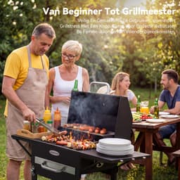 HOMAVO Houtskoolgrill, Barbecue met Deksel, Grilloppervlak: 45×32 cm, 2-standig in hoogte verstelbare kolenbak, Bijzettafel, Thermometer — thumbnail 2