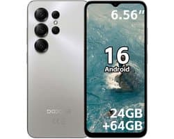 DOOGEE Note 56X Smartphone - 24 GB RAM - 64 GB ROM - 6,56 inch - 6150 mAh - Android 16 - Dual SIM 4G - GPS - Grijs