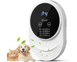 Luchtreiniger - Kattenbakgeurverwijderaar - Luchtsterilisator - 11,5 × 3 × 16,4 cm - Ion-luchtreiniger voor thuis - Touchscreen - Draagbare luchtreiniger - Geschikt voor badkamers, toiletten, woonkamers, keukens, dierenverblijven en auto's - Wit