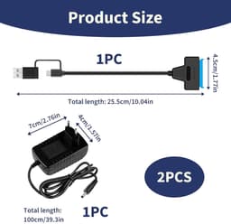 SATA naar USB Adapter - USB Converter Harde Schijf - Data Overzetten - Met Externe Voeding — thumbnail 5