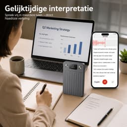 AI Note Taker Spraakrecorder 64GB - AI Transcriptie & Samenvatting - Voice Recorder - 256 Talen Vertaling - Dubbele Microfoon Noise Cancelling — thumbnail 4