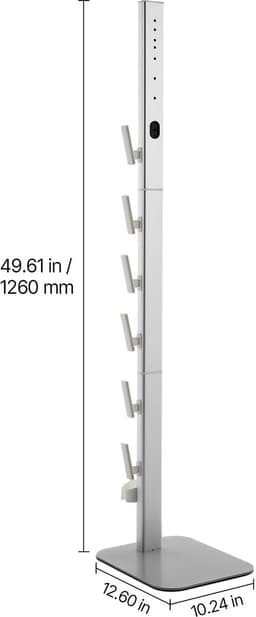 Stofzuigerstandaard 126 Cm, Compatibel met Dyson G5 V15 V12 V11 V10 V8 V7 V6-Serie, Standaard voor Stofzuigers & Accessoires, Vloerstandaard met 6 Haken En Antislip Voetpads, Zilver — thumbnail 3