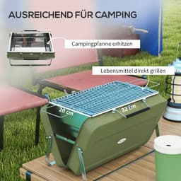 Premie Houtskool barbecue - Draagbare opvouwbare barbecue - Grilloppervlak 32x20cm - mini BBQ — thumbnail 5