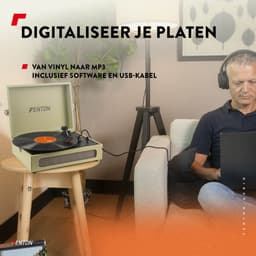 Retro Platenspeler Bluetooth in & out - Fenton RP118 - Model 2025 - Geschikt voor alle platen - Ingebouwde speakers - Groen — thumbnail 4