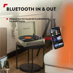 Retro Platenspeler Bluetooth in & out - Fenton RP118 - Model 2025 - Geschikt voor alle platen - Ingebouwde speakers - Groen — thumbnail 3