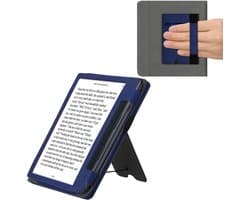 kwmobile e-reader hoesje geschikt voor Kobo Sage hoes - E reader flip case van kunstleer - Ereader cover met stand - In donkerblauw