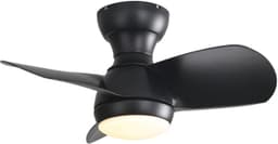 23 inch mini LED plafondventilator met 3 kleuren dimbaar, 3 ABS bladen, afstandsbediening DC-motor voor slaapkamer — thumbnail 1