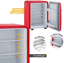 TZS First Austria Mini koelkast - Minibar - 40 liter - Vrijstaand - Volledig stil 22dB - Retro - Rood — thumbnail 5