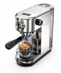 Espressomachine - Koffiezetapparaat - Koffiemachine - Koffieapparaat - Semi Automatisch - Chroom - 10 Bar - Temperatuur Instelbaar — thumbnail 1