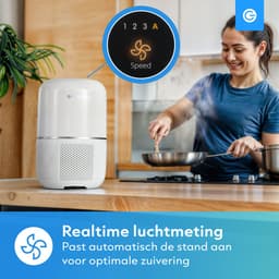 Luchtreiniger Pro met App Combideal 2x Vervangbare HEPA 13 Filter en UV-Lamp - Air Purifier - 165m3/u - Air Cleaner - 4 Standen - Koolstoffilter - Tegen Hooikoorts, Huisstofmijt, Allergie, Stof, Geur, Rook - Wit - Silvergear — thumbnail 3
