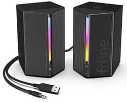 FIFINE - A20 – Professionele Gaming Luidsprekers – USB & 3.5mm AUX – Voor PC, TV & Laptop – AmpliGame Zwart