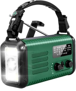 NovaWare NoodRadio Solar Opwindbaar - FM/AM - Powerbank Zonneenergie met 20.000mAh - Survival Noodpakket - Draagbare Radio op batterijen – Groen — thumbnail 1