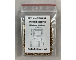 Schroefdraad insert M5 - Kort - 50st - Messing - 3D printer accessoires - 3D printer moer