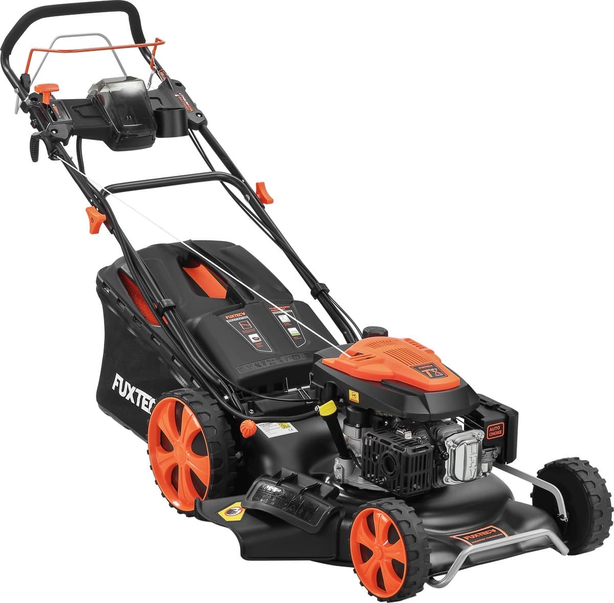 FUXTEC Benzine Grasmaaier FX-RM5396eS-PRO – 4-in-1 – 53 cm maaibreedte – E-start – Big Wheels – 70L opvangbak – Krachtig & comfortabel — afbeelding 1
