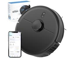Sweepo® Smart Robotstofzuiger met Dweilfunctie – Met Laadstation – LiDAR Navigatie – Met App – Voor Huisdieren – Automatisch Hervatten