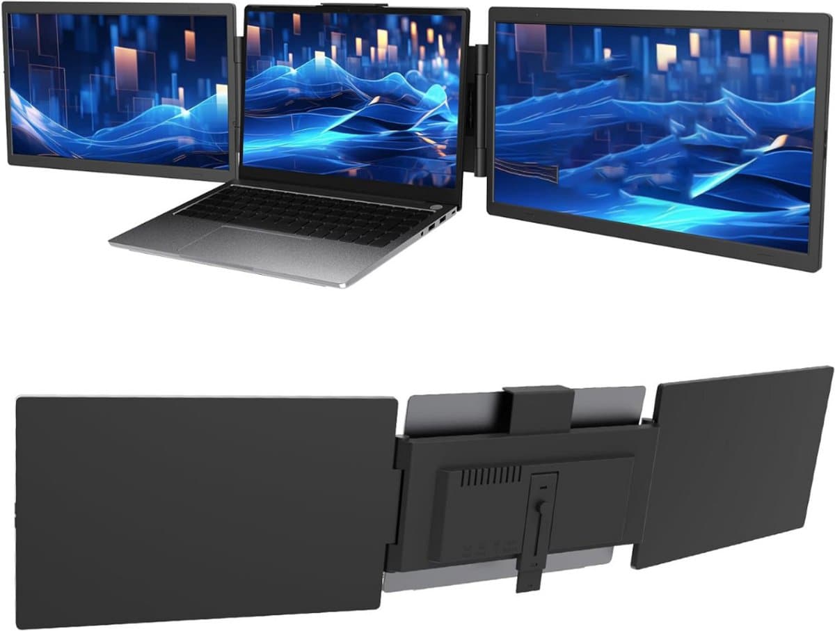 CLGP® Portable Monitor - Tri Screen - Laptop Uitbreider - Full HD — afbeelding 1
