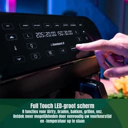 Luxe Dubbele Airfryer – Heteluchtfriteuse – Duo Airfryer – 10 Programma's – 2 Onafhankelijke Kookzones – XXL Design – 2400W – LED Display – Zwart — thumbnail 4