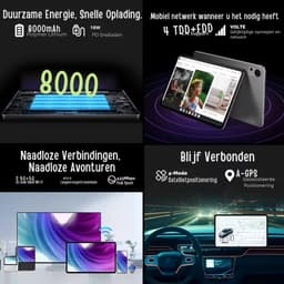Teclast T60 12 Inch Tablet Android 2000X1200 T620 8 Core Cpu Max 20Gb Ram 256Gb Rom 4G Lte Type C 8000Mah Widevine L1 - Tablet and Case — thumbnail 4