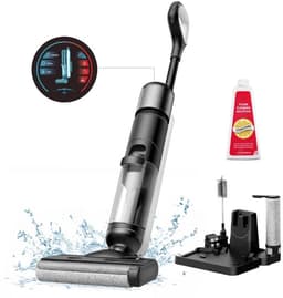 Stofzuiger - Draadloze Vacuum Cleaner - met Zelfreinigend & Dweil Functie - tot 50 min Looptijd - Slimme Vuildetectie - 3 Reinigingsmodi - LCD-scherm - Dubbele Tank - Zelfrijdend - 2500 mAh - 80 dB - 12 Ampère - 28 x 20 x 110cm - Zwart — thumbnail 1