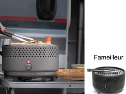Fameilleur barbecue- tafel barbecue- draagbaar- makkelijk verplaatsbaar- compact- grill- tafel grill- grillplaat-Draagbare Barbecue – Rookvrij Grillen op Balkon of Terras – Compact, houtskool, Afwasbaar en Ideaal voor Houtskool of Briketten- houtskoo — thumbnail 5