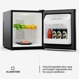 Klarstein koelkast, mini koelkast met glazen deur, 28L mini-koelkast voor drankjes, snacks & cosmetica, koelkast klein & geruisloos, regelbare schappen, kleine skincare koelkast huidverzorgingsproducten medicijnen — thumbnail 3