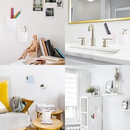 8 stuks - afstandsbediening houder - zelfklevend - Remote Controll Holder - organizer aan de muur - Muurhouder - Opbergdoos voor wandmontage - telefoon oplader, penhouder, organizer voor thuis, kantoor en school - ABS - 11.5*8*3.5 cm — thumbnail 3