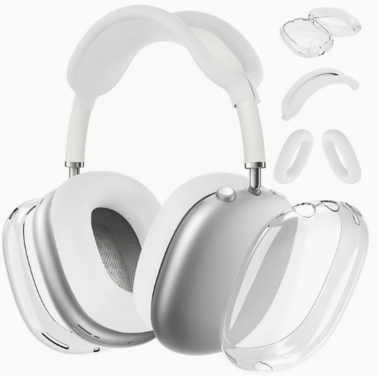 Beschermset voor Apple AirPods Max - 3-delige Set - Hoofdband Cover, Oorkap Beschermers & Reishoes - Siliconen & Hardcase - Airpods Hoesje - Transparant — afbeelding 1