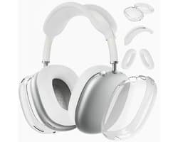 Beschermset voor Apple AirPods Max - 3-delige Set - Hoofdband Cover, Oorkap Beschermers & Reishoes - Siliconen & Hardcase - Airpods Hoesje - Transparant