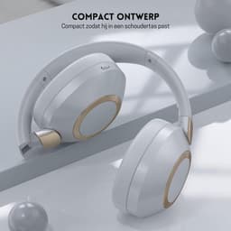 StayPowered Draadloze Hoofdtelefoon - 50 Uur Playtime Voor Onbeperkt Luisterplezier - Diepe Bassen - Opvouwbaar Ontwerp - Bluetooth 5.3 - Ingebouwde Microfoon - Ergonomische Pasvorm - Wit/Goud - Levering Sneller Dan Aangegeven! — thumbnail 4