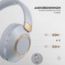 StayPowered Draadloze Hoofdtelefoon - 50 Uur Playtime Voor Onbeperkt Luisterplezier - Diepe Bassen - Opvouwbaar Ontwerp - Bluetooth 5.3 - Ingebouwde Microfoon - Ergonomische Pasvorm - Wit/Goud - Levering Sneller Dan Aangegeven! — thumbnail 3