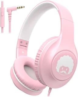 StayPowered Kinder Koptelefoon - Comfortabel en Duurzaam Ontwerp - HD Microfoon - Opvouwbaar Ontwerp - Rijke Stereo Bass - Verwikkelingvrij Nylon Kabel - Verstelbare Pasvorm - Universele 3,5 mm Jack - Wit/Roze - Levering Sneller dan Aangegeven! — thumbnail 1