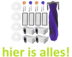 Grote set onderdelen compatibel met stofzuiger NARWAL Freo Z10 Ultra / Freo Z10 Robot Vacuüm. 1 Hoofdborstel - 4 Filters - 4 Doekjes - 4 Zijborstels - 4 Stofzakken - Accessoires - hoogwaardige vervanging