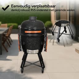 Aviro Kamado BBQ Egg XL - 21,6 Inch - Inclusief Hoes - Tot 10 Personen - Houtskoolbarbecue - Ø 46 CM - Zwart — thumbnail 3