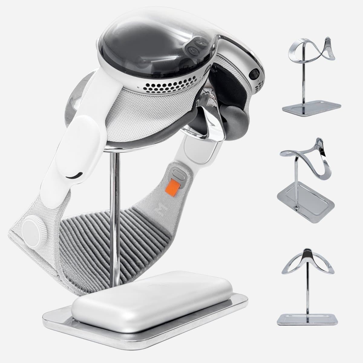 Macally VPSTAND Apple Vision Pro stand met accuhouder — afbeelding 1