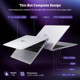 Acemagic AX15 15,6 inch Full HD Laptop - 16 GB DDR4 512 GB SSD Notebook - Intel N95(bis zu 3,40 GHz) - Windows 11 Pro - WIFI 5 - BT - Grijs — thumbnail 5