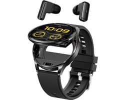 WizBay Premium Select® 2-in-1 Sport Smartwatch met Verborgen Oordopjes - 1,39 Inch - Bluetooth Bellen - Hartslag Bloeddruk Zuurstof - AI Voice - MP3 - IP67 - Zwart