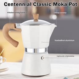 Espresso koffiemaker - Wit - Percolator - Moka pot - Met Koffiemolen - Camping en thuisgebruik — thumbnail 4