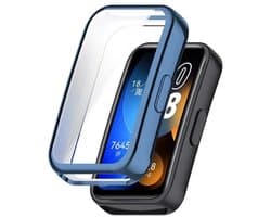 Strap-it Schokbestendig TPU hoesje - beschermende case geschikt voor Huawei Band 8 / Band 9 / Band 10 (blauw)