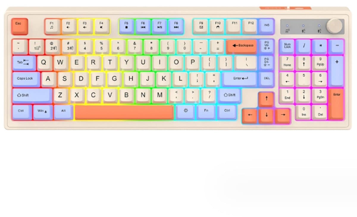 NAXSIR Draadloos Mechanisch Gaming Toetsenbord - Dual Mode (Bluetooth + 2.4G) met RGB Achtergrondverlichting - Geschikt voor PC, Mac & Gaming - Snelle Respons & Klikbare Switches — afbeelding 1